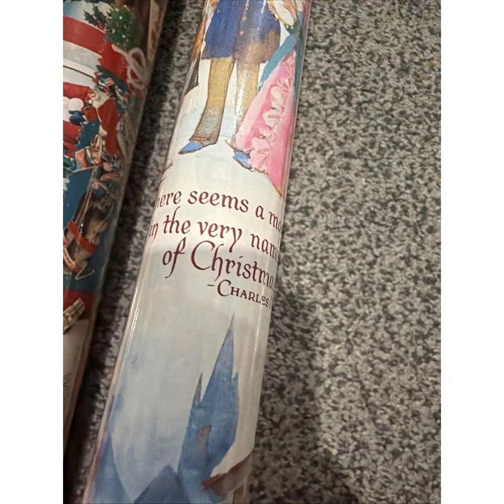 Vtg Christmas Wrapping Paper Rolls Lot 7 New Sealed Cleo, Norcross, Gibson, Hugg
